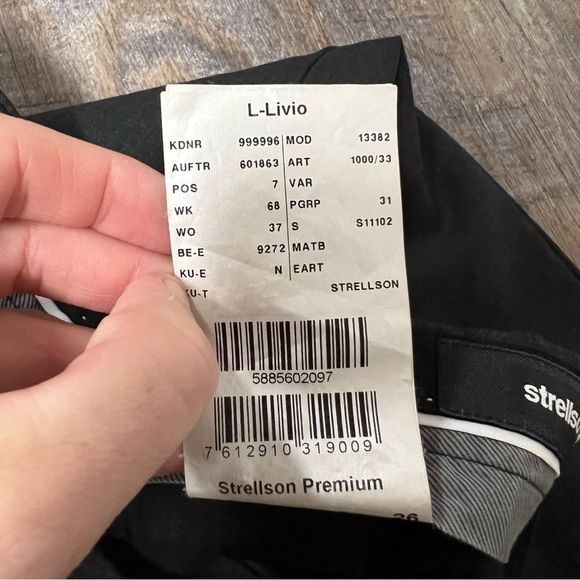 Strellson Pants Mens 37x31 Charcoal Gray 100% Virgin Wool Livio Dress Pants - Picture 10 of 12